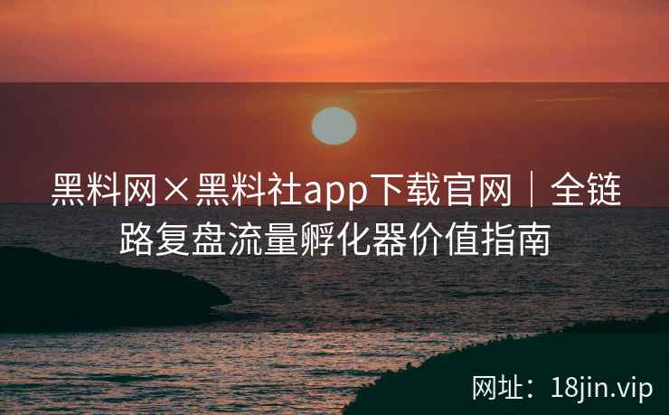 黑料网×黑料社app下载官网｜全链路复盘流量孵化器价值指南  第2张