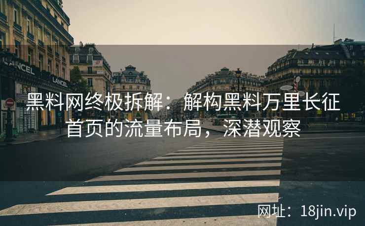黑料网终极拆解：解构黑料万里长征首页的流量布局，深潜观察  第1张