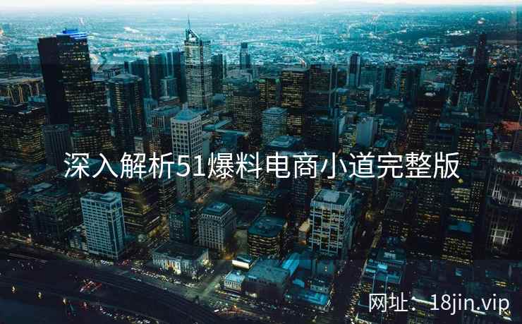 深入解析51爆料电商小道完整版