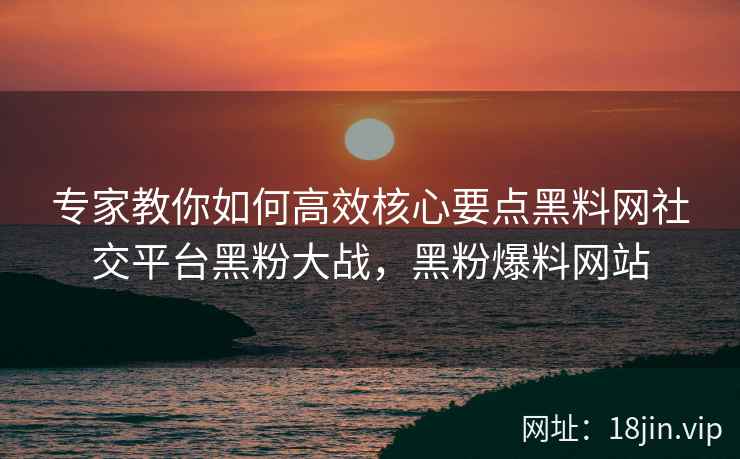 专家教你如何高效核心要点黑料网社交平台黑粉大战，黑粉爆料网站